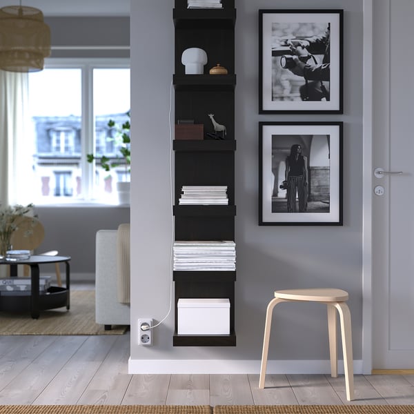 LACK Scaffale, marrone-nero, 30x190 cm