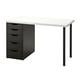 LAGKAPTEN / ALEX Scrivania, bianco/marrone-nero, 120x60 cm