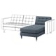 LANDSKRONA Chiase-longue, elemento supplem., Gunnared blu/metallo