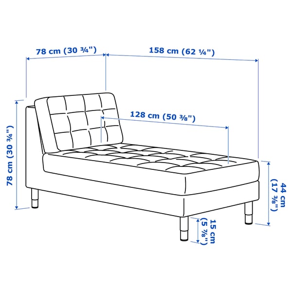 LANDSKRONA Chiase-longue, elemento supplem., Gunnared verde chiaro/metallo