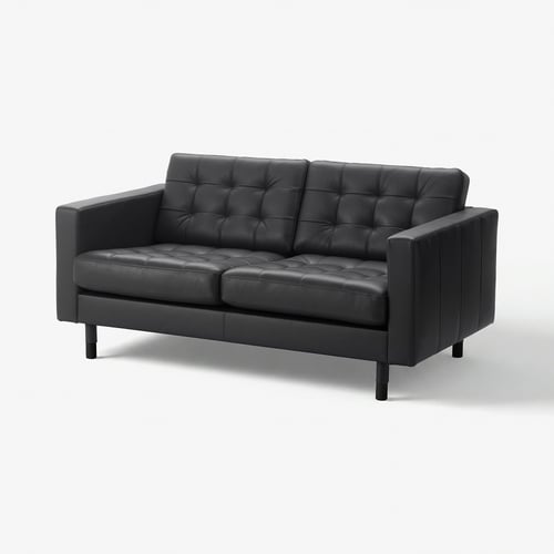 LANDSKRONA Divano a 2 posti, Grann/Bomstad nero/legno/nero