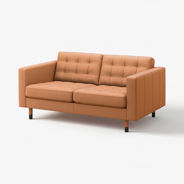 LANDSKRONA Divano a 2 posti, Grann/Bomstad ocra bruna/legno/nero