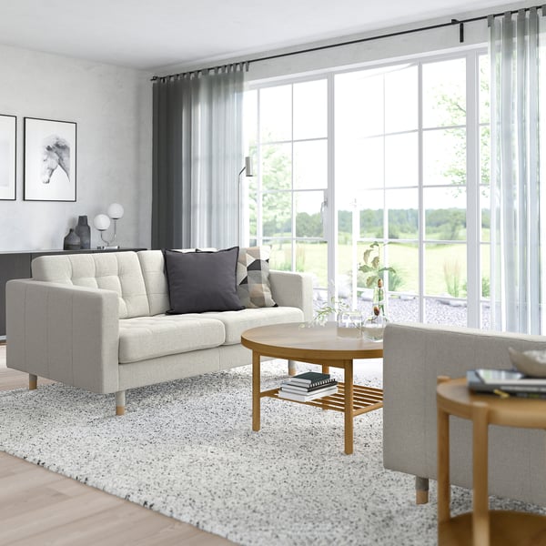 LANDSKRONA Divano a 2 posti, Gunnared/beige legno