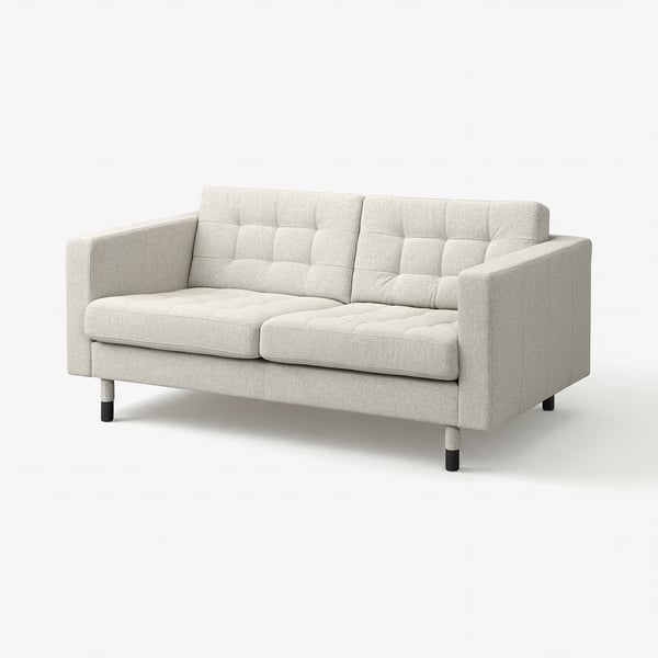 LANDSKRONA Divano a 2 posti, Gunnared beige/nero/legno