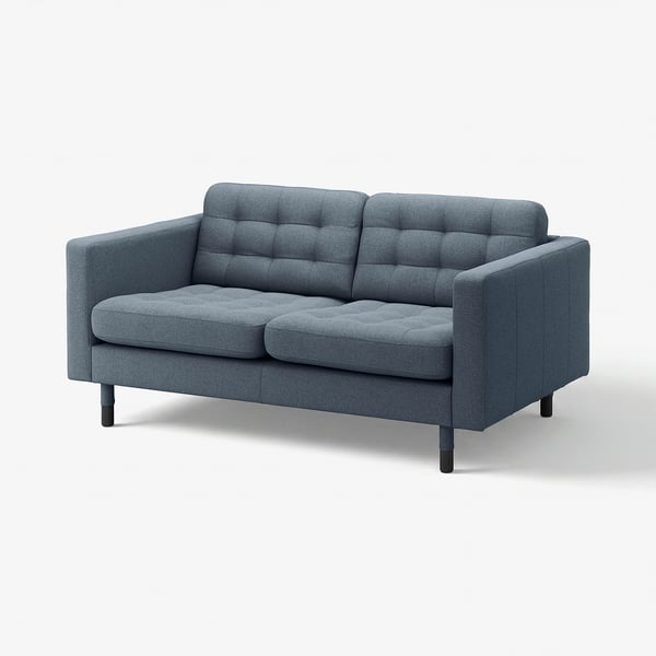 LANDSKRONA Divano a 2 posti, Gunnared blu/legno/nero