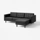 LANDSKRONA Divano a 3 posti con chaise-longue, Grann/Bomstad nero/legno/nero