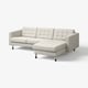 LANDSKRONA Divano a 3 posti con chaise-longue, Gunnared beige/nero/legno