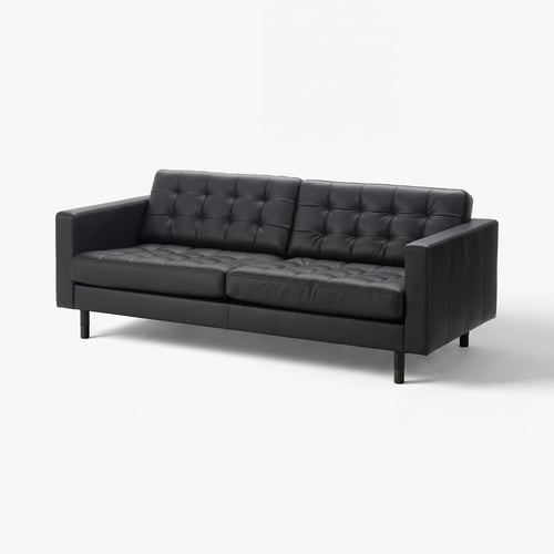 LANDSKRONA Divano a 3 posti, Grann/Bomstad nero/legno/nero