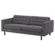 LANDSKRONA Divano a 3 posti, Gunnared grigio scuro/legno/nero