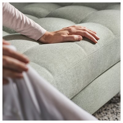 LANDSKRONA Divano a 3 posti, Gunnared verde chiaro/legno/nero