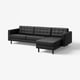 LANDSKRONA Divano a 4 posti con chaise-longue, Grann/Bomstad nero/legno/nero