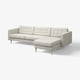 LANDSKRONA Divano a 4 posti con chaise-longue, Gunnared beige/metallo