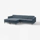 LANDSKRONA Divano a 4 posti con chaise-longue, Gunnared blu/legno