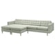 LANDSKRONA Divano a 4 posti con chaise-longue, Gunnared verde chiaro/legno