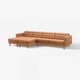 LANDSKRONA Divano a 5 posti con chaise-longue, Grann/Bomstad ocra bruna/legno/nero