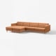 LANDSKRONA Divano a 5 posti, con chaise-longue/Grann/Bomstad ocra bruna/legno