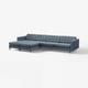 LANDSKRONA Divano a 5 posti, con chaise-longue/Gunnared blu/metallo