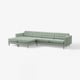 LANDSKRONA Divano a 5 posti, con chaise-longue/Gunnared verde chiaro/legno
