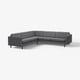 LANDSKRONA Divano angolare a 5 posti, Gunnared grigio scuro/legno/nero