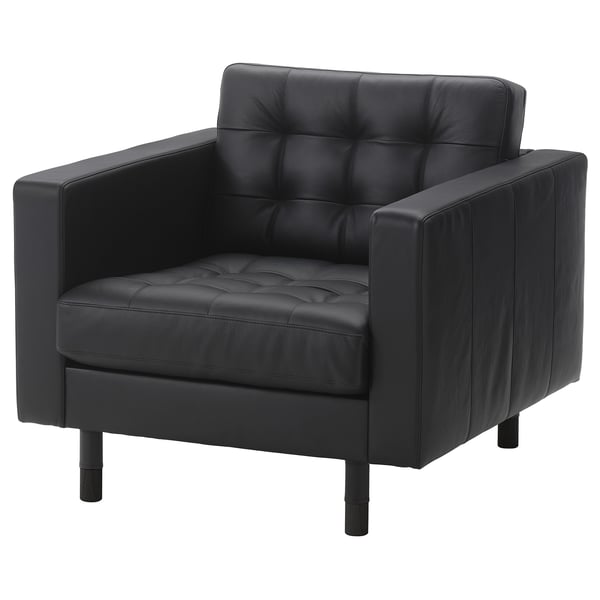 LANDSKRONA Poltrona, Grann/Bomstad nero/legno/nero