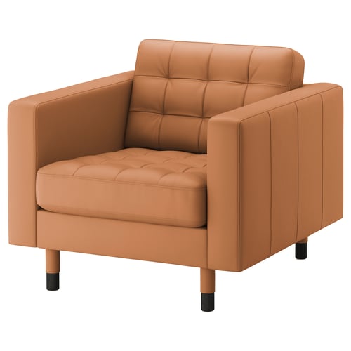 LANDSKRONA Poltrona, Grann/Bomstad ocra bruna/legno/nero