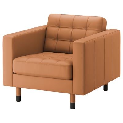 LANDSKRONA Poltrona, Grann/Bomstad ocra bruna/legno/nero