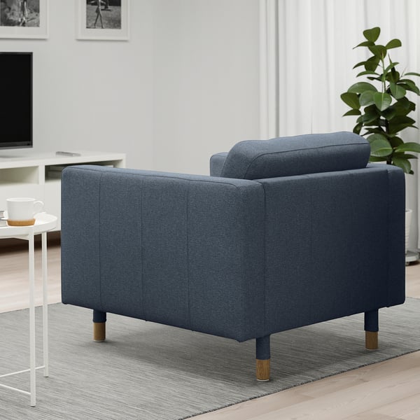 LANDSKRONA Poltrona, Gunnared blu/legno