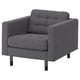 LANDSKRONA Poltrona, Gunnared grigio scuro/legno/nero