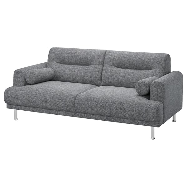 LÅNGARYD Divano a 2 posti, Lejde/grigio/nero metallo