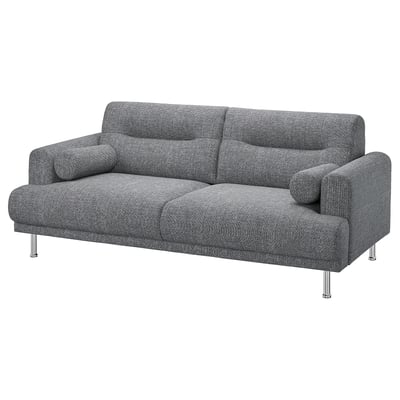 LÅNGARYD Divano a 2 posti, Lejde/grigio/nero metallo