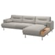 LÅNGARYD Divano a 3 posti/chaise-longue, dx, Lejde/grigio chiaro metallo