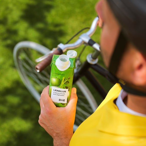 LÅNGLUR Smoothie alla frutta e verdura, verde/con aggiunta di vitamina C, 330 ml