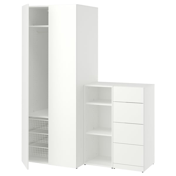 LASTARE Combinazione di guardaroba, bianco, 160x62x201 cm