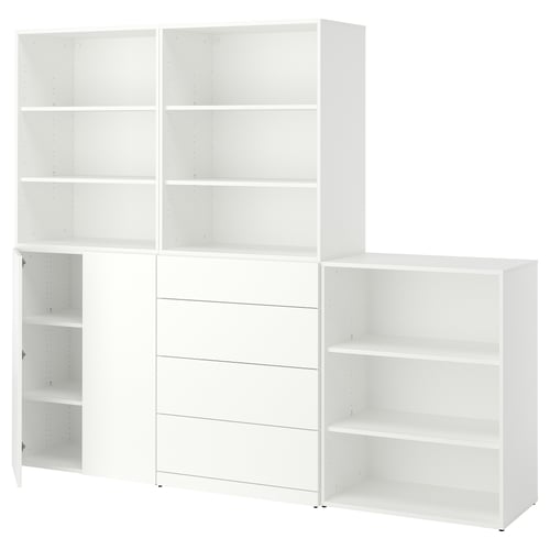 LASTARE Combinazione di mobili, bianco, 240x42x201 cm