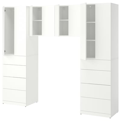 LASTARE Combinazione di mobili, bianco, 240x42x201 cm