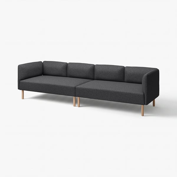 LILLEHEM Divano a 4 posti componibile, Gunnared/grigio scuro legno