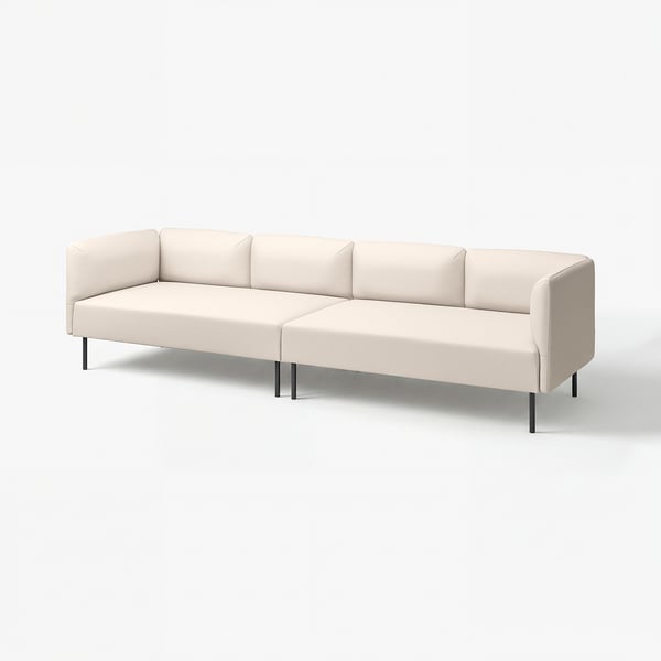 LILLEHEM Divano a 4 posti componibile, Vissle/beige metallo