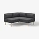 LILLEHEM Divano angolare 2 posti componibile, Gunnared grigio scuro/legno