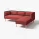 LILLEHEM Divano comp 3 posti/chaise-longue, Gunnared/marrone-rosso legno