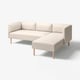 LILLEHEM Divano comp 3 posti/chaise-longue, Vissle/beige legno
