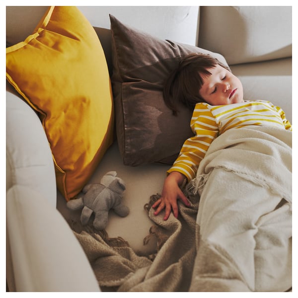 LILLEHEM Divano comp 3 posti/chaise-longue, Vissle/beige metallo