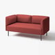 LILLEHEM Divano componibile a 2 posti, Gunnared/marrone-rosso metallo