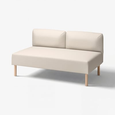 LILLEHEM Elemento a 2 posti, Vissle/beige legno