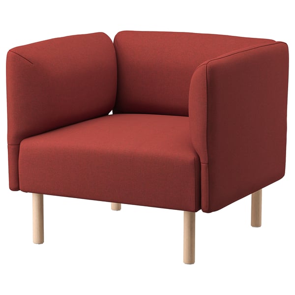 LILLEHEM Poltrona, Gunnared/marrone-rosso legno