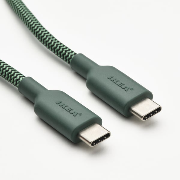 LILLHULT Da USB-C a USB-C, verde intenso, 60 W/1.5 m