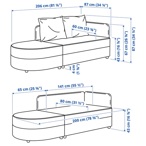 LINDÅKRA Divano letto a 2 posti, Vissle grigio scuro