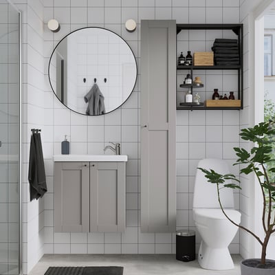 LINDBYN Specchio, nero, 80 cm