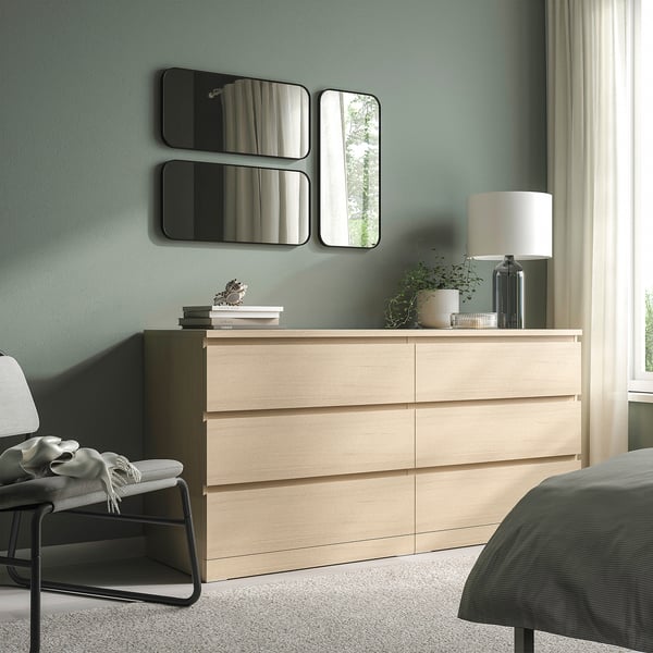 LINDBYN Specchio, nero, 28x60 cm