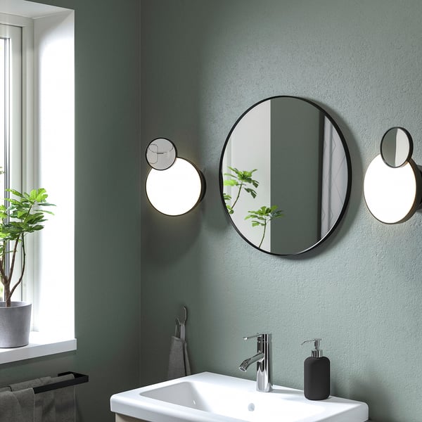LINDBYN Specchio, nero, 50 cm