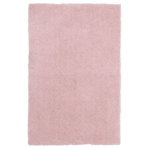 LINDKNUD Tappeto, pelo lungo, rosa, 60x90 cm